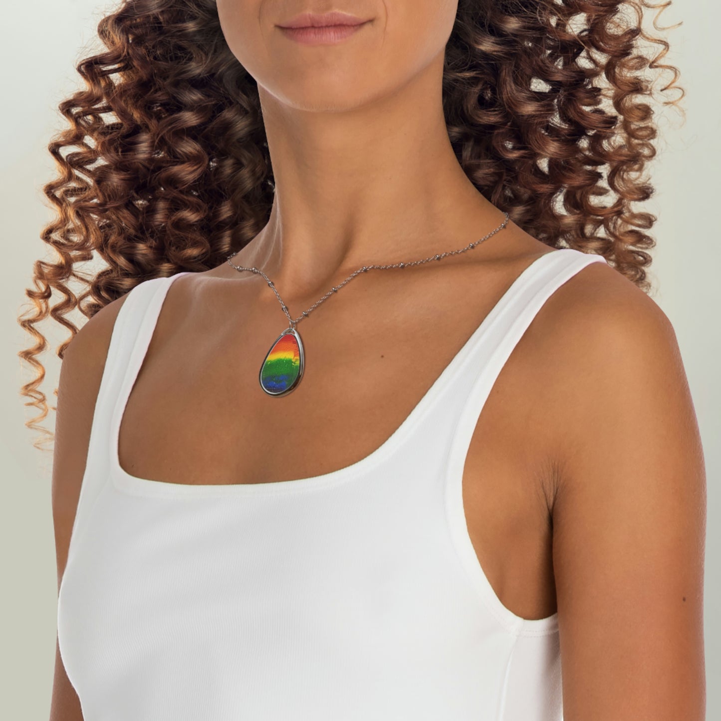 Pride Colors Oval Necklace