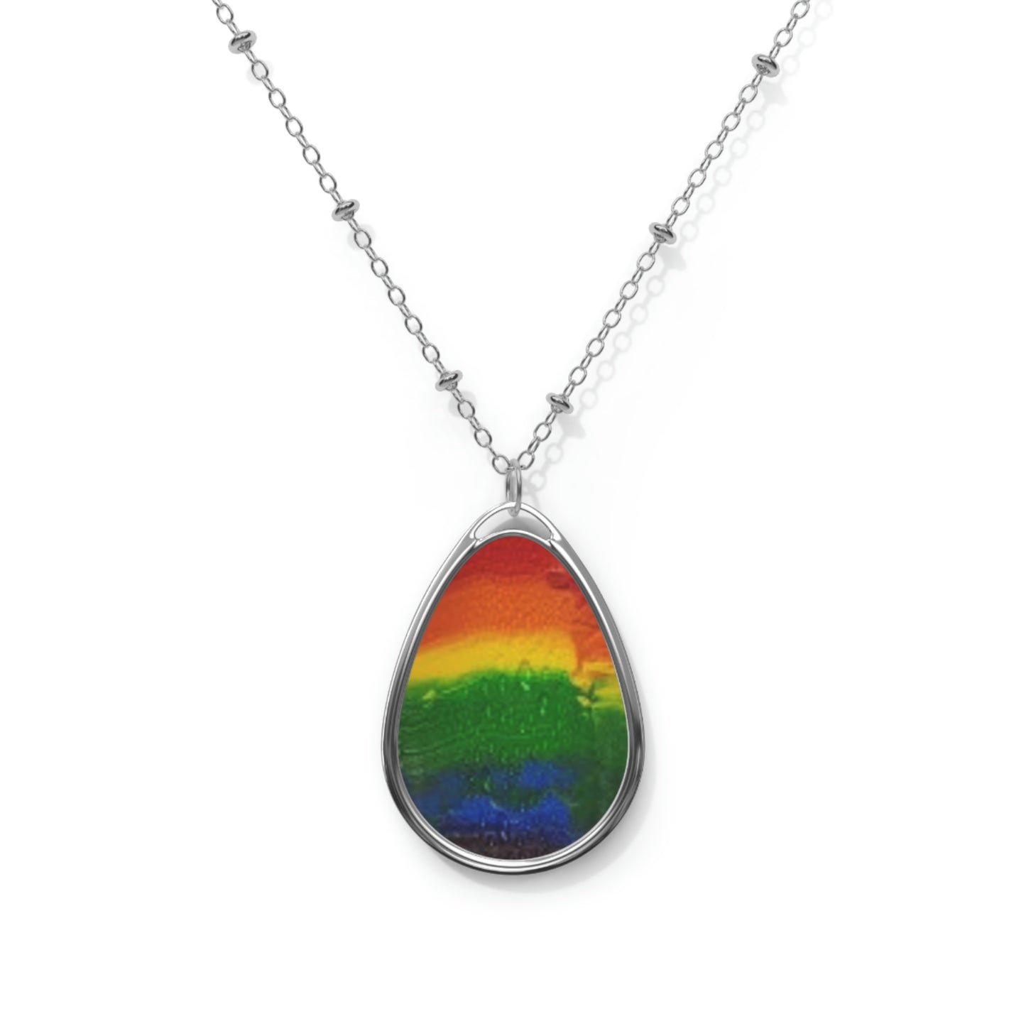 Pride Colors Oval Necklace